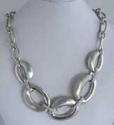 Silver Oval link  Necklace  