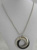 Silver Black and Diamantie Necklace