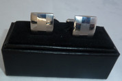 Brushed and Silver Square Cufflinks