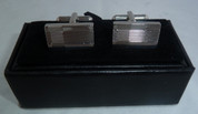 Silver Rectangle lined Cufflinks