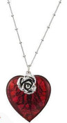 Red Heart with Rose Necklace