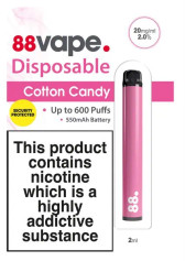 88 Vape - Cotton Candy -  Disposable Vape - 20mg