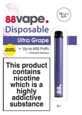 88 Vape - Ultra Grape -  Disposable Vape - 20mg