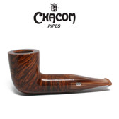 Chacom - Reverse Calabash  - Straight Contrast Brown Smooth Pipe