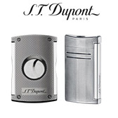 ST Dupont - Maxijet & Cigar Cutter Gift Set - Chrome Grid