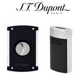 ST Dupont - Megajet & Cigar Cutter Gift Set - Black Lacquered & Chrome