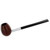 Sarome - Oval Brown Paorosa Pipe with Metal Stem Pipe