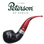 Peterson - Dracula XL02 - Black Smooth Red Stem Pipe