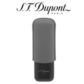 ST Dupont Double Cigar Case - for 2 Cigars - Grey Leather & Matte Black