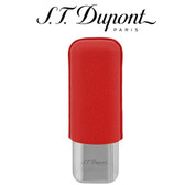 ST Dupont Double Cigar Case - for 2 Cigars - Red Leather & Chrome