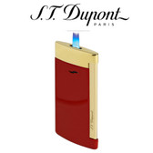 S.T. Dupont - Slim 7 -  Burgundy & Gold - Flat Flame Jet Lighter