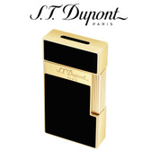 S.T. Dupont - Big D -  Black & Gold - Flat Flame Turbo Jet Lighter