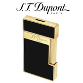 S.T. Dupont - Slimmy -  Black & Gold - Jet Torch Lighter