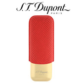 ST Dupont - Dragon Limited Edition Double Cigar Case - for 2 Cigars - Burgundy Red & Gold