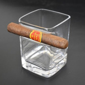 Whisky Glass Tumbler with a Cigar Holder