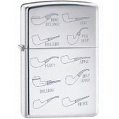 Zippo - 250PL Polished with Engraved Pipe Shapes