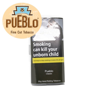 Pueblo Classic 100% additive free Hand Rolling Tobacco. This traditional blend of American Virginia tobaccos from GQ Tobaccos, is grown under all natural conditions by American Indians.