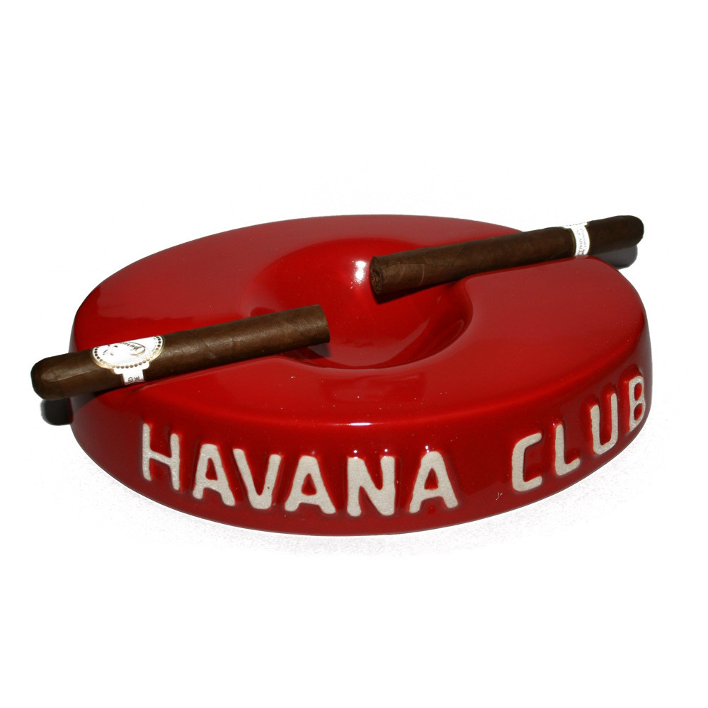 Havana Club Collection Red Cigar Ashtray El Socio Ceramic Ashtray Double 