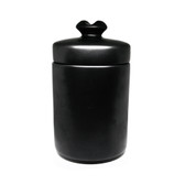 Chacom -  Black Ceramic Tobacco Jar  - Large (with Pipe Rest)
