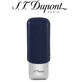 St. Dupont Double Cigar Case - Metal & Leather - for 2 Cigars - Blue