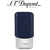 ST Dupont Triple Cigar Case - Metal & Leather - for 3 Cigars - Blue