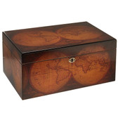 Capri - Old World Antique Map Cigar Humidor - Holds 75 - 100 Cigars