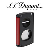 S.T. Dupont - Double Blade S & V Cigar Cutter - Black & Red 
