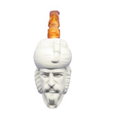 Levent -  Meerschaum  - Bearded Man - Hand Carved Pipe