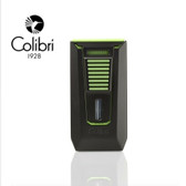 Colibri - Slide - Double Jet Lighter With Cigar Punch - Black & Green