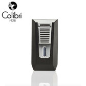 Colibri - Slide - Double Jet Lighter With Cigar Punch - Black & Chrome
