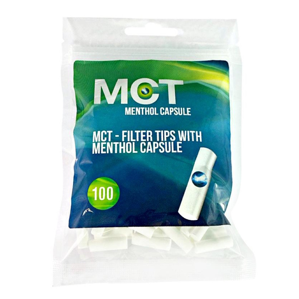 MCT - Menthol Capsule Crushball Filter Tips - 100 Filters Per Bag