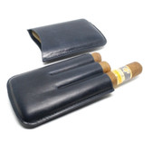 Artamis - Navy Leather Cigar Case (3 x Robusto)