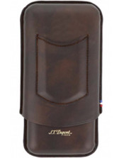 ST Dupont Atelier Triple Cigar Case - Leather - for 3 Cigars - Brown