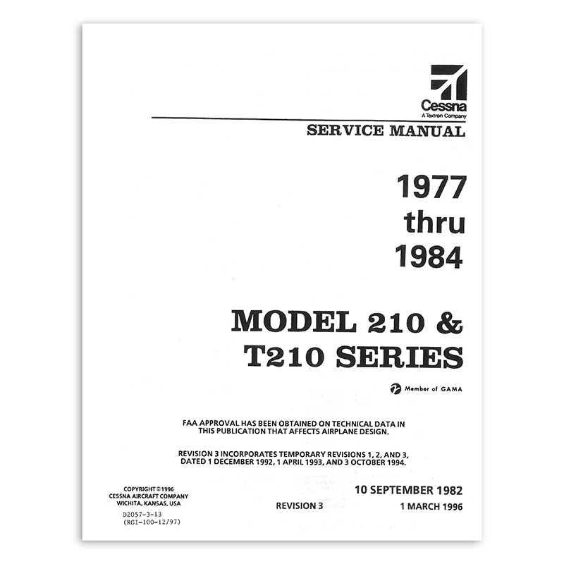 Cessna 210 /& T210 Series Service Maintenance Manual
