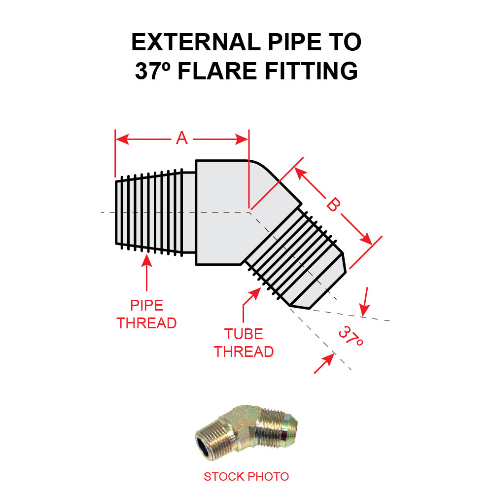 202368 EXTERNAL PIPE TO 37 DEGREE FLARE FITTING Univair Aircraft