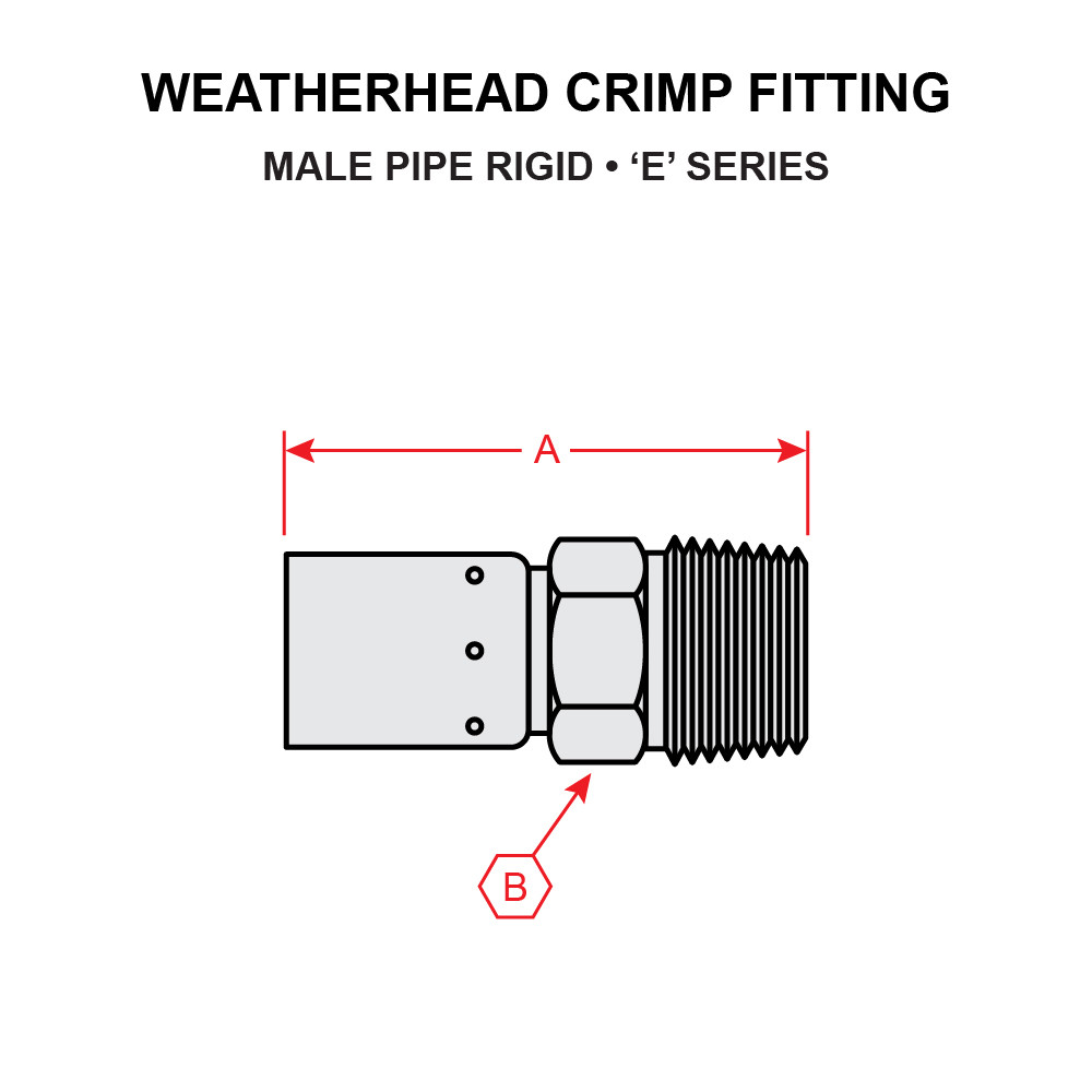 06904E102 WEATHERHEAD CRIMP FITTING MALE PIPE RIGID Univair