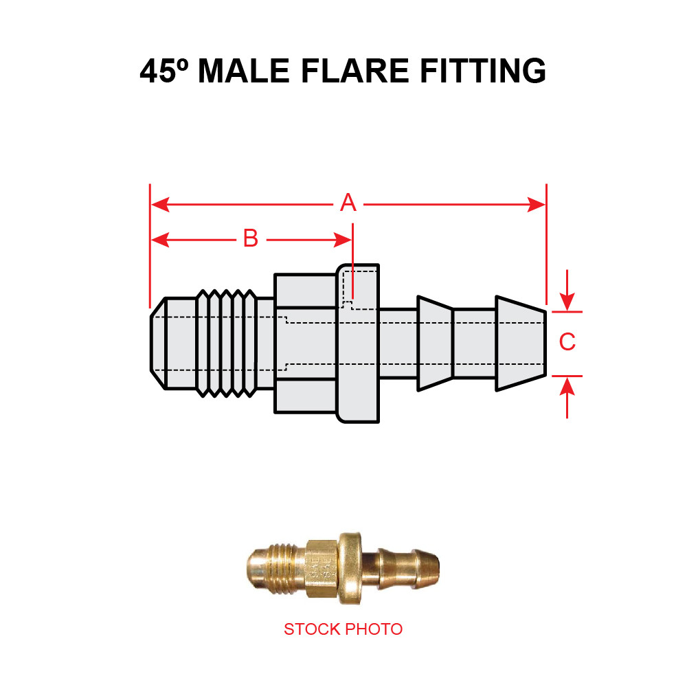 4742-4b 45 Degree Male Flare Fitting - Univair Aircraft Corporation