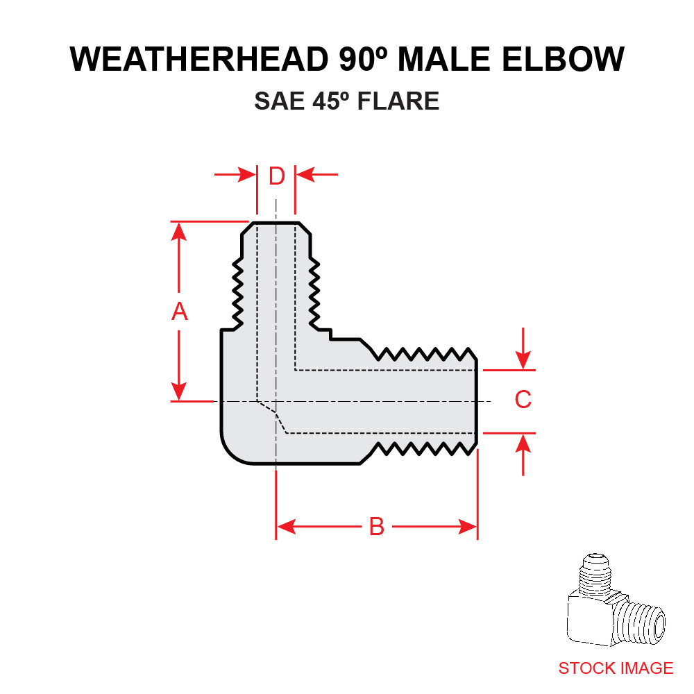 49X4 WEATHERHEAD 90 DEGREE FLARED MALE ELBOW - Univair Aircraft Corporation