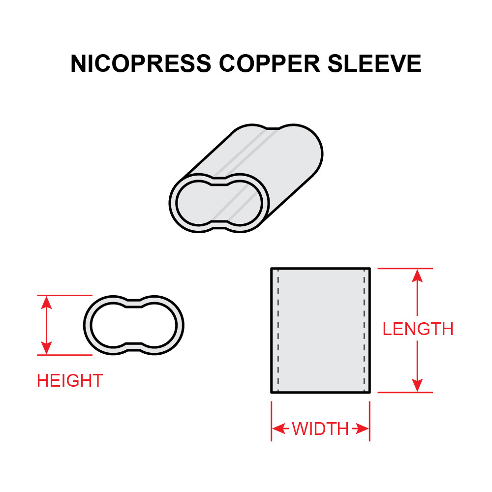 28 4 P NICOPRESS ZINC PLATED COPPER SLEEVE 5 32 INCH Univair   Nicopress Copper Sleeve  60176.1591827933.1280.1280 