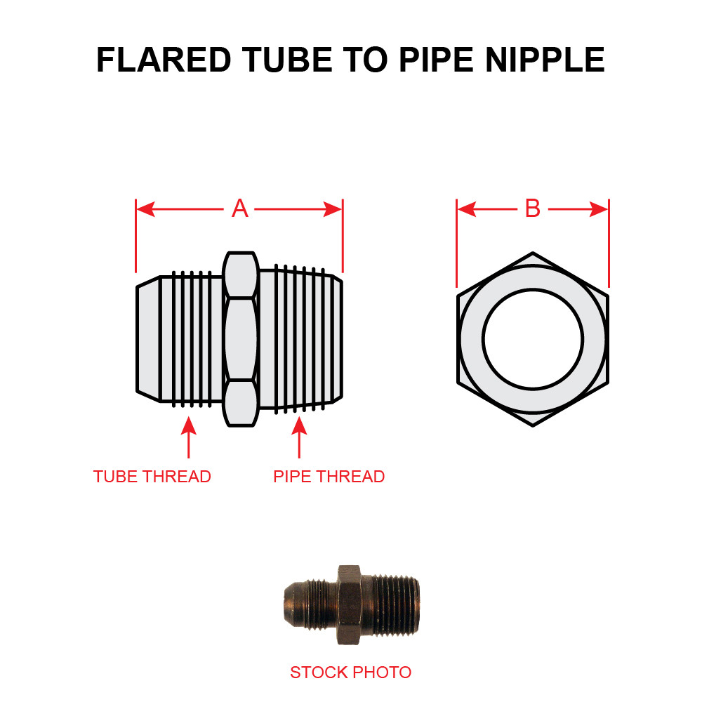 AN816-4D Nipple Flared Tube and Pipe Thread 