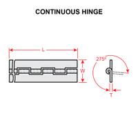 MS20257-1-7200   CONTINUOUS HINGE - 6 FEET