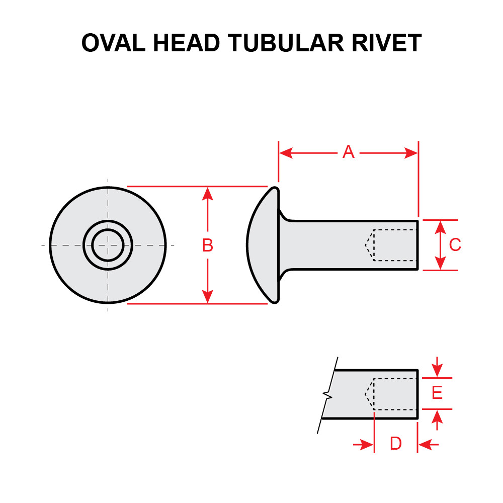 MS16535130 OVAL HEAD TUBULAR RIVET Univair Aircraft Corporation
