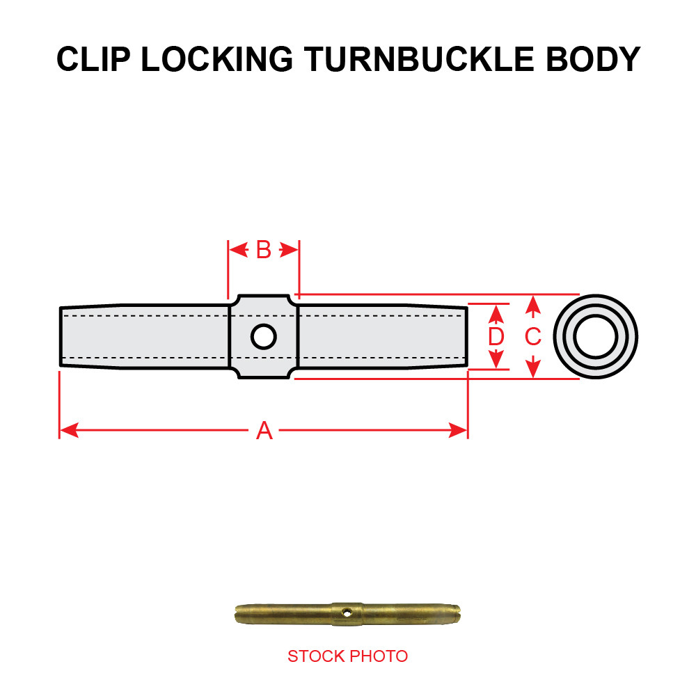 Cableware Division MS21251-A3L Clip Locking Turnbuckle Loos & Co Cableware Division MS21251-A3L Clip Locking Turnbuckle Loos & Co