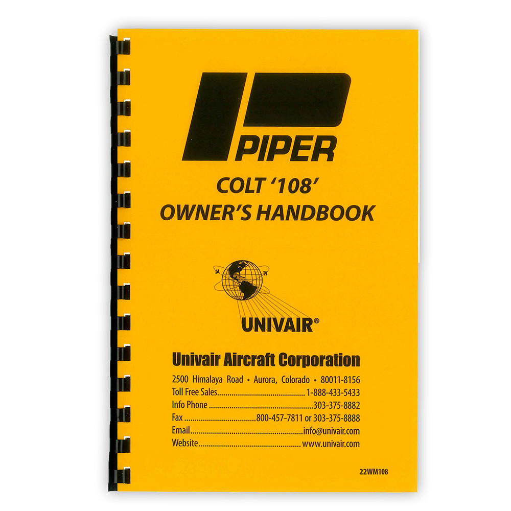 22WM108 PIPER PA-22 108HP OWNERS MANUAL