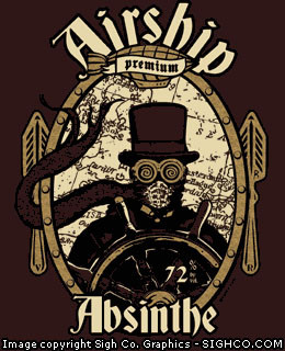 Airship Absinthe - steampunk shirt