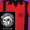 Miskatonic Cocktail Club on stylish red and black retro bowling shirt