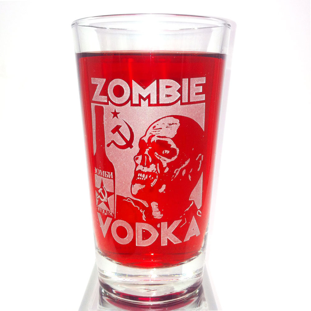 Funny Zombie Horde Engraved Pint Glass 