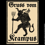 Greetings From Krampus woodcut t-shirt