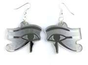 Eye of Horus earrings - mirrored silver acrylic