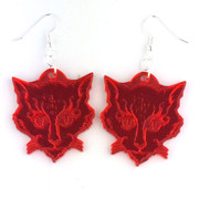 I "Cat" Ulthar red mirrored acrylic earrings